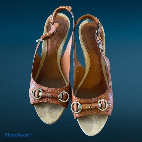 Christian Dior Leather Slingback Platform Pumps - Picture 6 of 7